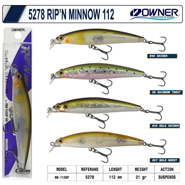 Owner 5278 Pipn Minnow 112 Mm 21g Maket Balık